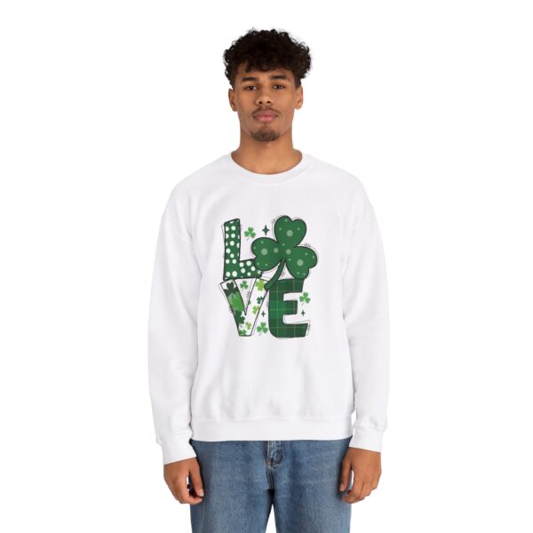 Cozy Unisex Crewneck Sweatshirt St Patricks Day Shirt Women/Men Lucky Shamrock St Patrick Sweatshirts Crewneck Oversized Long Sleeve Shirts Outfits Gifts - Cozy Unisex Crewneck Sweatshirt - Perfect for Relaxation and Everyday Wear - Image 4