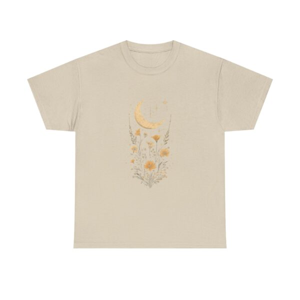 Celestial Moon Vintage Tee - celestial moon and boho flower vintage design on a unisex heavy cotton tee - Image 12
