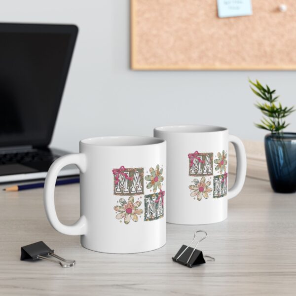Retro "MAMA" Floral Mug | Vintage-Inspired Ceramic Coffee Cup for Moms Floral MAMA Mug – 11oz & 15oz Retro Style Coffee Cup | Mother's Day, Birthday & Everyday Gift - Image 4