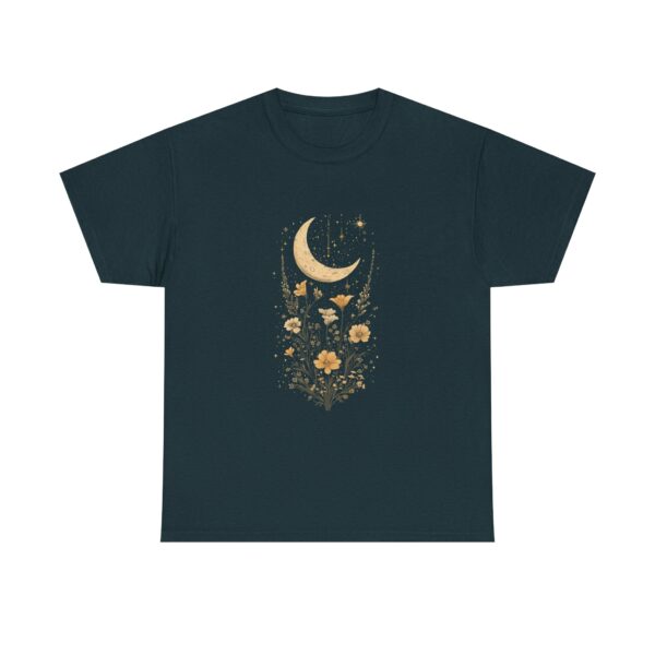 Celestial Moon Vintage Tee - celestial moon and boho flower vintage design on a unisex heavy cotton tee - Image 23