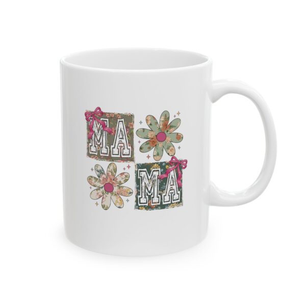 Retro "MAMA" Floral Mug | Vintage-Inspired Ceramic Coffee Cup for Moms Floral MAMA Mug – 11oz & 15oz Retro Style Coffee Cup | Mother's Day, Birthday & Everyday Gift - Image 3