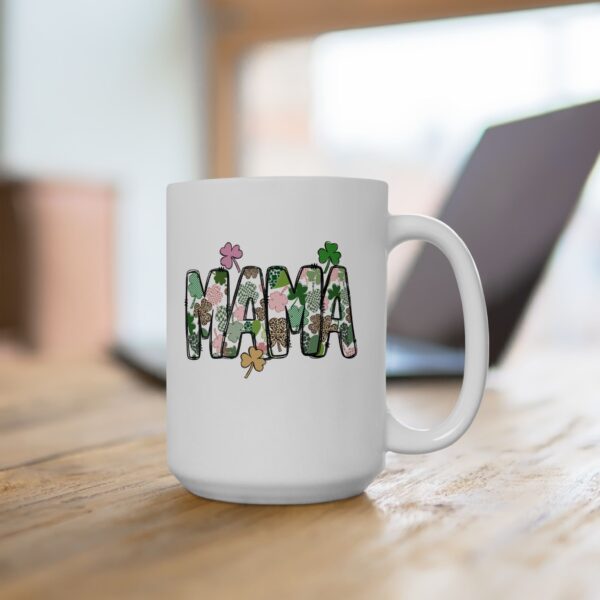 MAMÁ Lucky Clover Mug | Ceramic Coffee Cup with Shamrock Design – Gift for Moms Mamá Taza de la Suerte – 11oz & 15oz Ceramic Mug with Clover Letters | Perfect Gift for Mother's Day, Birthdays & Everyday Love - Image 10