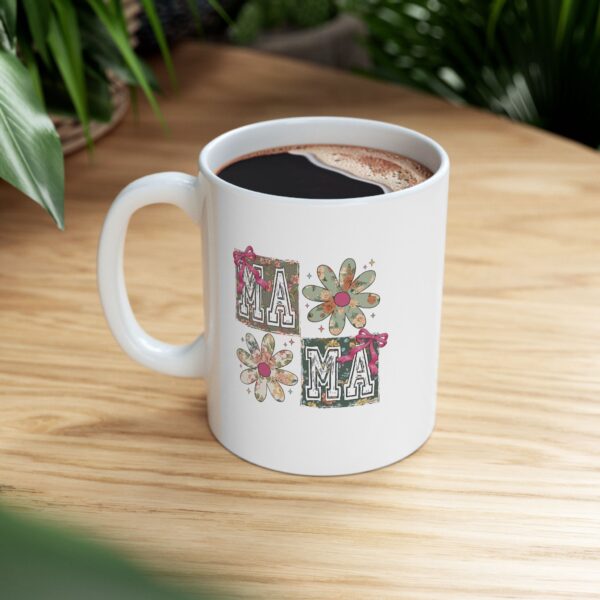 Retro "MAMA" Floral Mug | Vintage-Inspired Ceramic Coffee Cup for Moms Floral MAMA Mug – 11oz & 15oz Retro Style Coffee Cup | Mother's Day, Birthday & Everyday Gift - Image 5