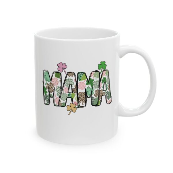 MAMÁ Lucky Clover Mug | Ceramic Coffee Cup with Shamrock Design – Gift for Moms Mamá Taza de la Suerte – 11oz & 15oz Ceramic Mug with Clover Letters | Perfect Gift for Mother's Day, Birthdays & Everyday Love - Image 3