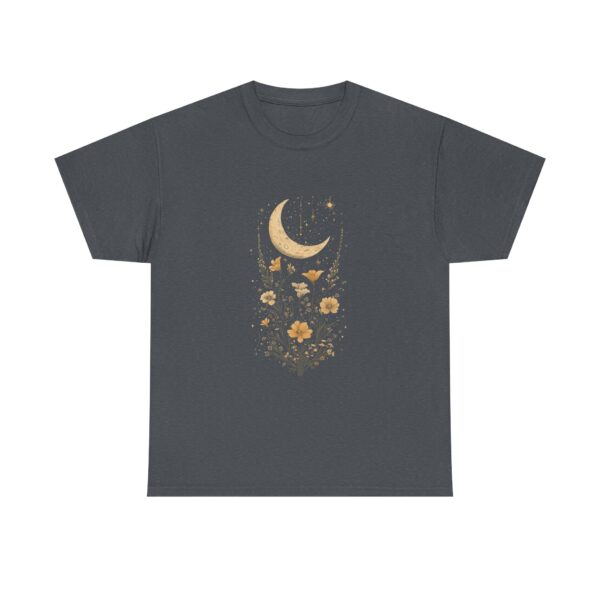 Celestial Moon Vintage Tee - celestial moon and boho flower vintage design on a unisex heavy cotton tee - Image 31