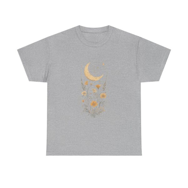 Celestial Moon Vintage Tee - celestial moon and boho flower vintage design on a unisex heavy cotton tee - Image 15