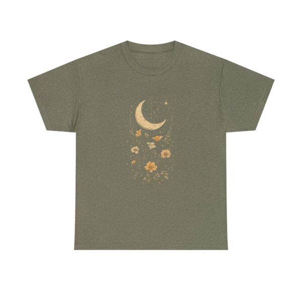 Celestial Moon Vintage Tee - celestial moon and boho flower vintage design on a unisex heavy cotton tee - Image 19