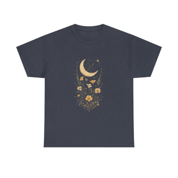 Celestial Moon Vintage Tee - celestial moon and boho flower vintage design on a unisex heavy cotton tee - Image 35