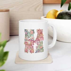 Retro "MAMA" Floral Mug | Vintage-Inspired Ceramic Coffee Cup for Moms Floral MAMA Mug – 11oz & 15oz Retro Style Coffee Cup | Mother's Day, Birthday & Everyday Gift