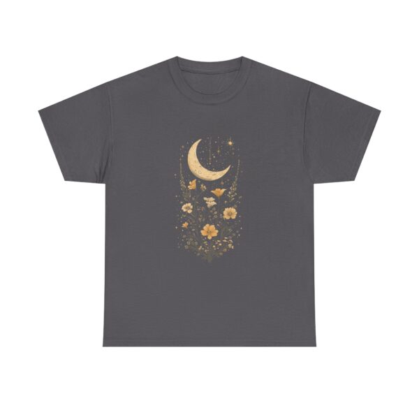 Celestial Moon Vintage Tee - celestial moon and boho flower vintage design on a unisex heavy cotton tee - Image 27