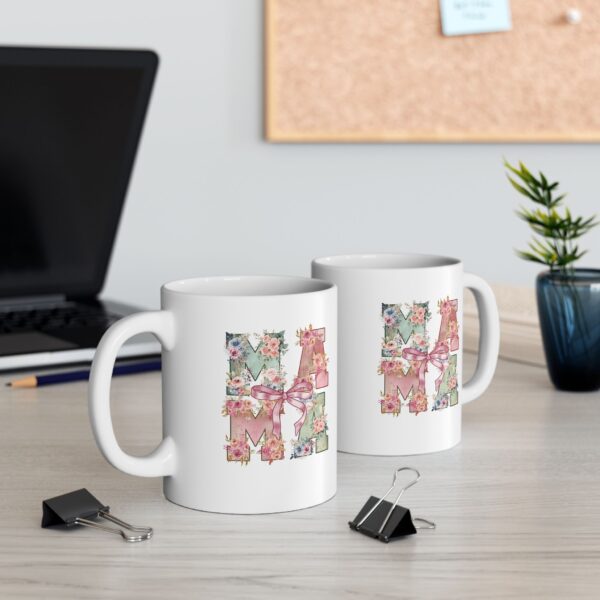 Retro "MAMA" Floral Mug | Vintage-Inspired Ceramic Coffee Cup for Moms Floral MAMA Mug – 11oz & 15oz Retro Style Coffee Cup | Mother's Day, Birthday & Everyday Gift - Image 4