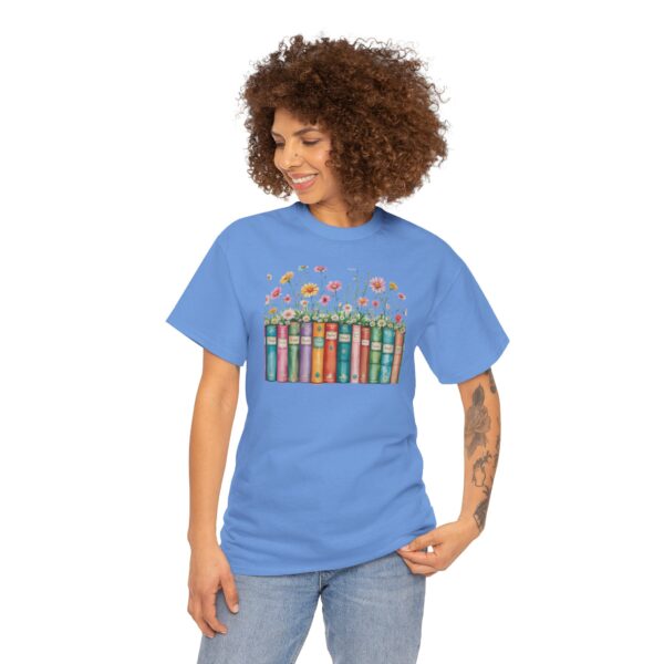 Vintage Books and Wildflowers Unisex Tee for Poetic Souls | Soft Cotton Shirt for Readers and Writers - Image 6