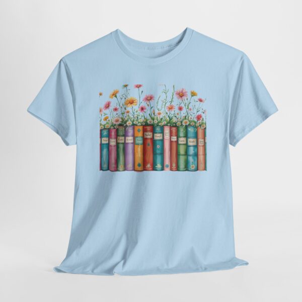 Vintage Books and Wildflowers Unisex Tee for Poetic Souls | Soft Cotton Shirt for Readers and Writers - Image 3