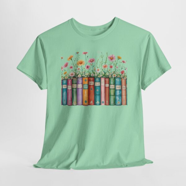 Vintage Books and Wildflowers Unisex Tee for Poetic Souls | Soft Cotton Shirt for Readers and Writers - Image 2