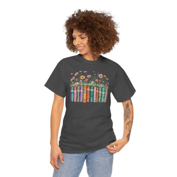 Vintage Books and Wildflowers Unisex Tee for Poetic Souls | Soft Cotton Shirt for Readers and Writers - Image 11