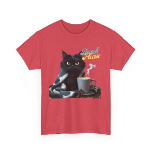 Beach Please Cat Shirt – Funny Black Cat Coffee Tee, Cozy Feline Lover Gift, Sarcastic Cat Graphic T-Shirt, Cute Cat Mom Apparel