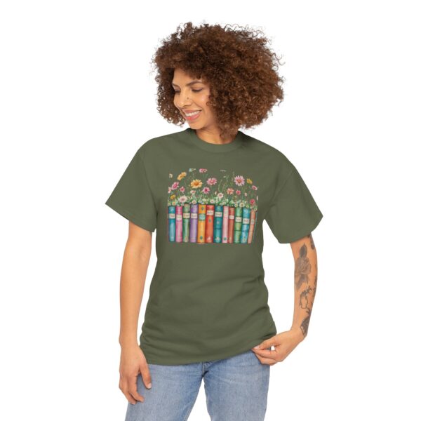 Vintage Books and Wildflowers Unisex Tee for Poetic Souls | Soft Cotton Shirt for Readers and Writers - Image 16