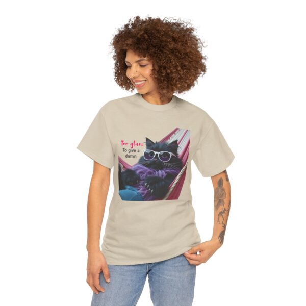 Too Glam to Give a Damn Shirt – Cool Cat Graphic Tee for Sassy Women – Funny Cat Lover Gift – Unbothered Aesthetic T-Shirt - Image 14
