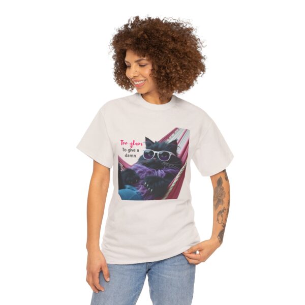 Too Glam to Give a Damn Shirt – Cool Cat Graphic Tee for Sassy Women – Funny Cat Lover Gift – Unbothered Aesthetic T-Shirt - Image 12