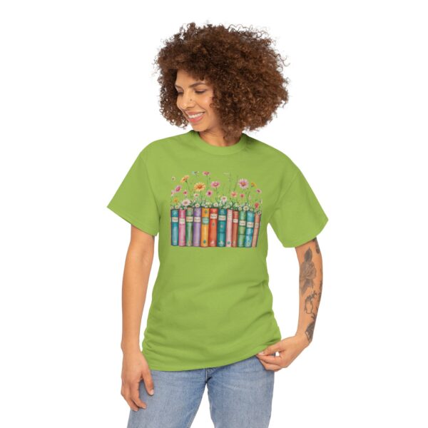 Vintage Books and Wildflowers Unisex Tee for Poetic Souls | Soft Cotton Shirt for Readers and Writers - Image 9