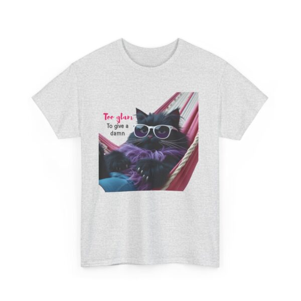 Too Glam to Give a Damn Shirt – Cool Cat Graphic Tee for Sassy Women – Funny Cat Lover Gift – Unbothered Aesthetic T-Shirt - Image 5