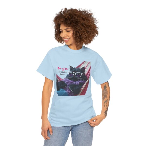 Too Glam to Give a Damn Shirt – Cool Cat Graphic Tee for Sassy Women – Funny Cat Lover Gift – Unbothered Aesthetic T-Shirt - Image 10