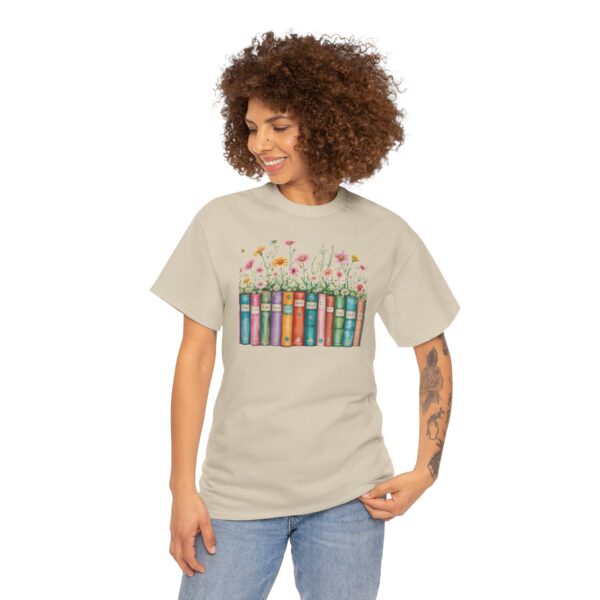 Vintage Books and Wildflowers Unisex Tee for Poetic Souls | Soft Cotton Shirt for Readers and Writers - Image 14