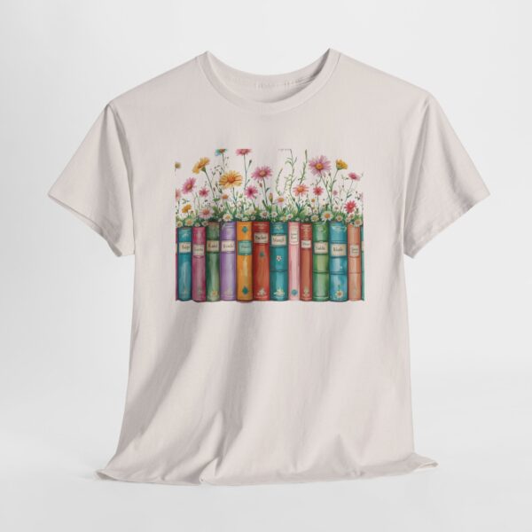 Vintage Books and Wildflowers Unisex Tee for Poetic Souls | Soft Cotton Shirt for Readers and Writers - Image 8