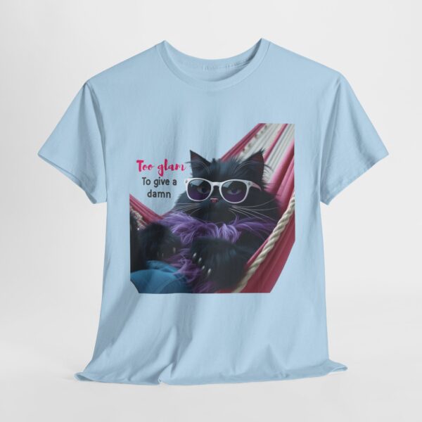 Too Glam to Give a Damn Shirt – Cool Cat Graphic Tee for Sassy Women – Funny Cat Lover Gift – Unbothered Aesthetic T-Shirt - Image 9