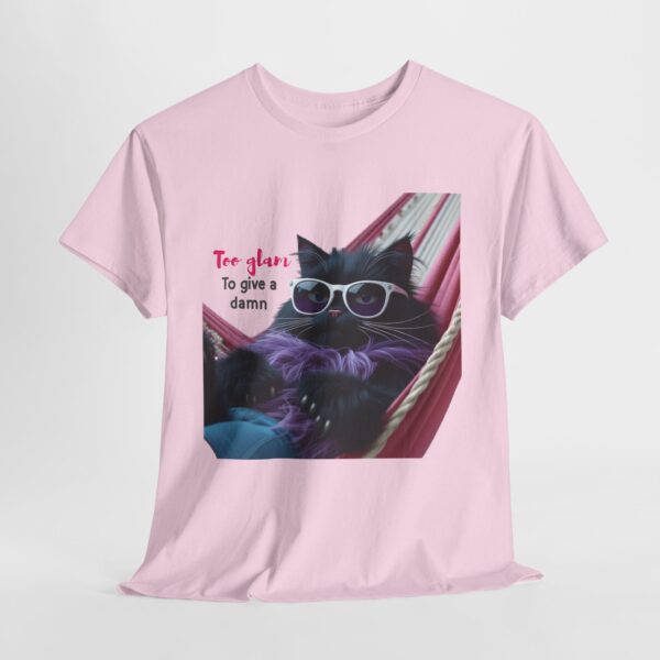 Too Glam to Give a Damn Shirt – Cool Cat Graphic Tee for Sassy Women – Funny Cat Lover Gift – Unbothered Aesthetic T-Shirt - Image 4