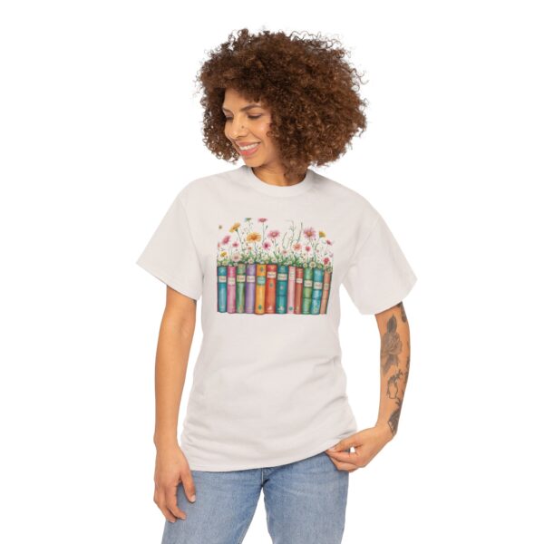 Vintage Books and Wildflowers Unisex Tee for Poetic Souls | Soft Cotton Shirt for Readers and Writers - Image 7