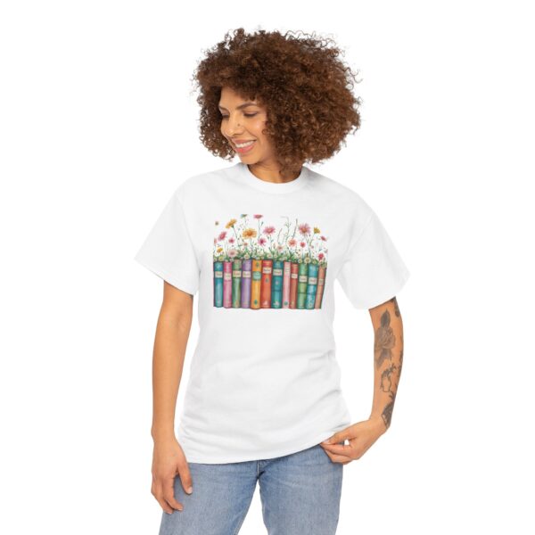 Vintage Books and Wildflowers Unisex Tee for Poetic Souls | Soft Cotton Shirt for Readers and Writers - Image 17