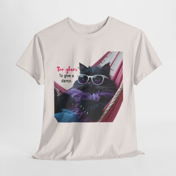 Too Glam to Give a Damn Shirt – Cool Cat Graphic Tee for Sassy Women – Funny Cat Lover Gift – Unbothered Aesthetic T-Shirt - Image 11