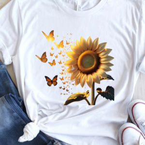Sunflower and Butterfly Shirt