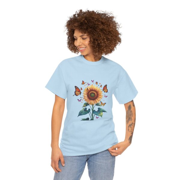 Vibrant Sunflower and Butterfly Tee - Image 3