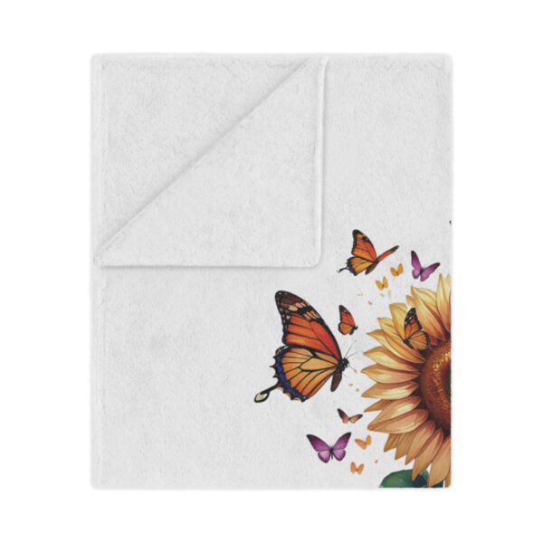 Sunflower Minky Blanket - Sunflower and Butterfly Minky Blanket – Soft Cozy Throw for Nature Lovers – Floral Gift for Mom or Gardener - Image 8