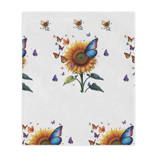 Vibrant Sunflower Blanket – Plush Minky Throw with Butterflies – Cozy Nature-Inspired Gift for Her - Image 6