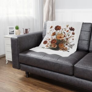 Floral Vintage Minky Blanket | Cozy Throw for Home Decor, Gift for Her, Nursery, Child's Room, Warm Comfort