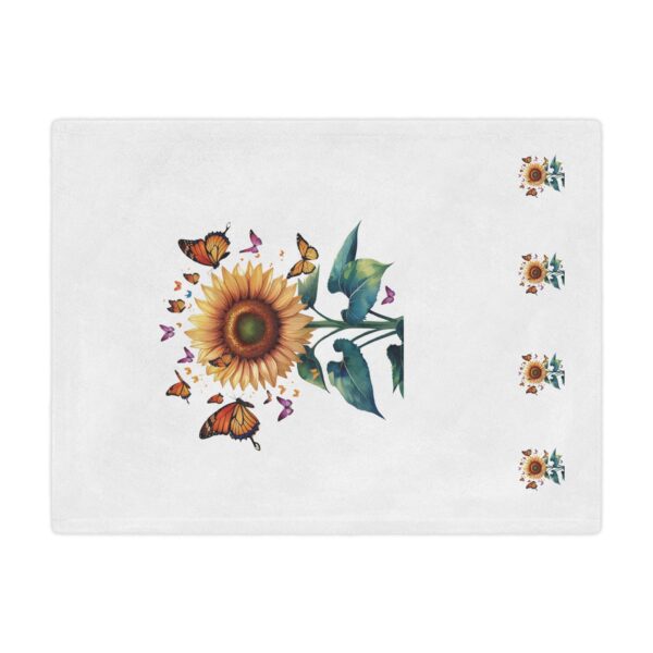 Sunflower Minky Blanket - Sunflower and Butterfly Minky Blanket – Soft Cozy Throw for Nature Lovers – Floral Gift for Mom or Gardener - Image 3