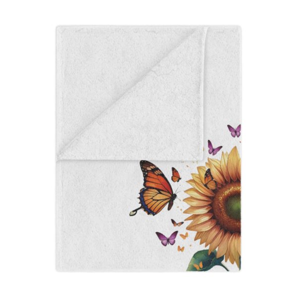 Sunflower Minky Blanket - Sunflower and Butterfly Minky Blanket – Soft Cozy Throw for Nature Lovers – Floral Gift for Mom or Gardener - Image 4