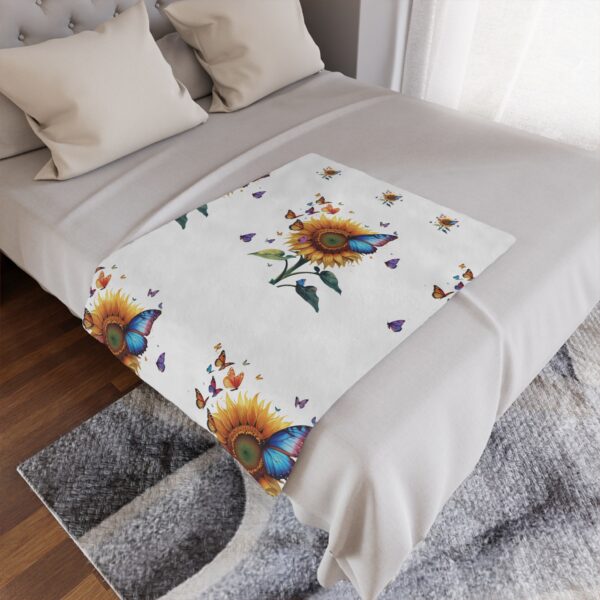 Vibrant Sunflower Blanket – Plush Minky Throw with Butterflies – Cozy Nature-Inspired Gift for Her - Image 5