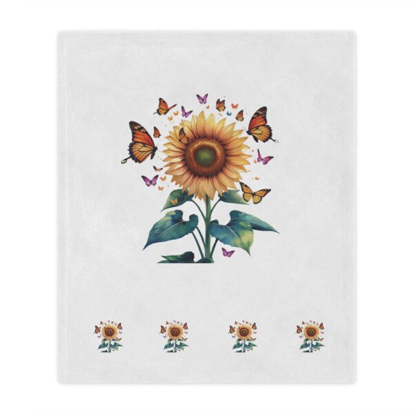 Sunflower Minky Blanket - Sunflower and Butterfly Minky Blanket – Soft Cozy Throw for Nature Lovers – Floral Gift for Mom or Gardener - Image 6