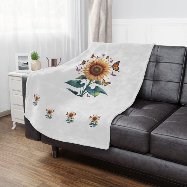 Sunflower Minky Blanket - Sunflower and Butterfly Minky Blanket – Soft Cozy Throw for Nature Lovers – Floral Gift for Mom or Gardener - Image 13
