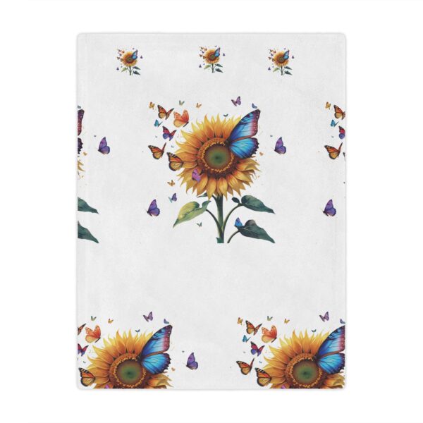 Vibrant Sunflower Blanket – Plush Minky Throw with Butterflies – Cozy Nature-Inspired Gift for Her - Image 2