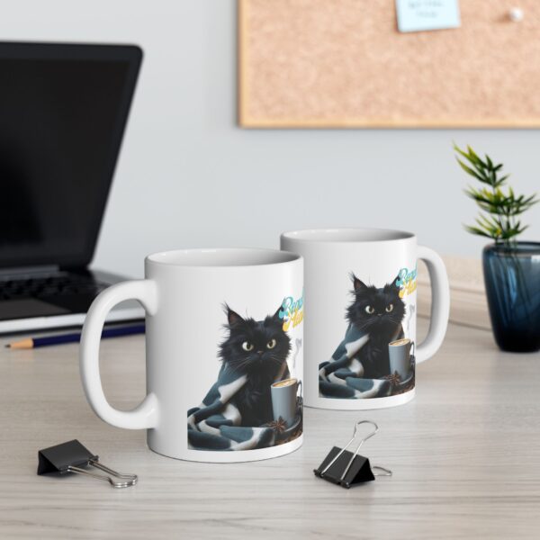 Funny Black Cat Mug – Beach Please Coffee Cup – Sarcastic Cat Lover Gift – Cozy Coastal Vibes – 11oz/15oz Ceramic Mug – Coffee with Attitude" - Image 4