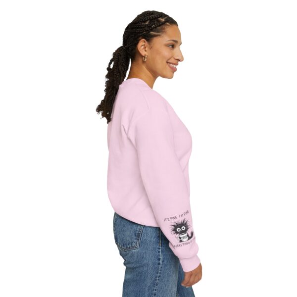 "It’s Fine. I’m Fine. Everything is Fine” Cat Sweatshirt – Cozy Unisex Crewneck | Comfort Colors Cat Sweatshirt | Funny and Relatable Quote Shirt | Purr-fect Gift for Cat Lovers & Pet Parents Let’s be honest—some days are just “fine”… and this hilarious cat knows it. - Image 40