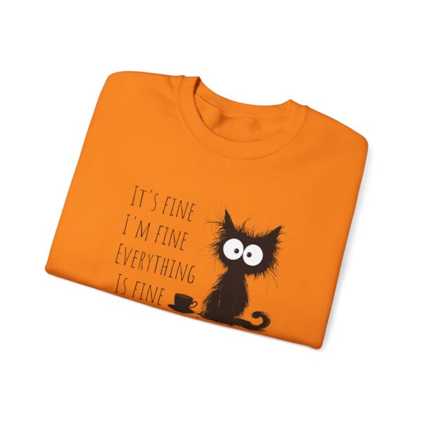 "It’s Fine. I’m Fine. Everything is Fine” Cat Sweatshirt – Cozy Unisex Crewneck | Comfort Colors Cat Sweatshirt | Funny and Relatable Quote Shirt | Purr-fect Gift for Cat Lovers & Pet Parents Let’s be honest—some days are just “fine”… and this hilarious cat knows it. - Image 16