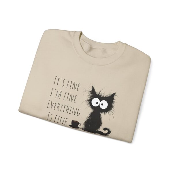 "It’s Fine. I’m Fine. Everything is Fine” Cat Sweatshirt – Cozy Unisex Crewneck | Comfort Colors Cat Sweatshirt | Funny and Relatable Quote Shirt | Purr-fect Gift for Cat Lovers & Pet Parents Let’s be honest—some days are just “fine”… and this hilarious cat knows it. - Image 26